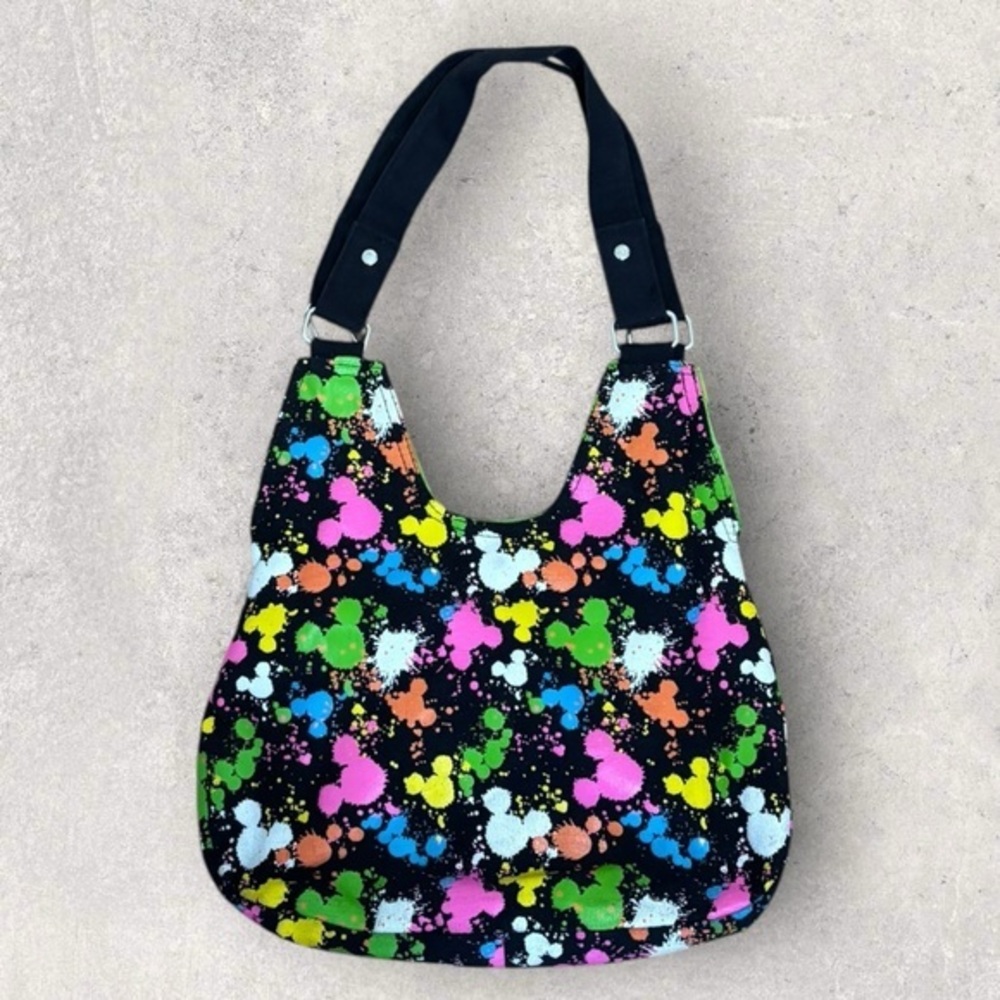 Y2K Disney parks paint splatter Mickey shoulder bag